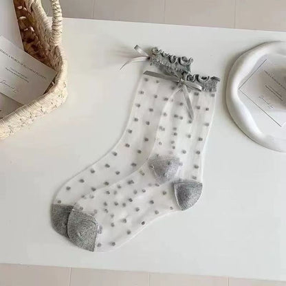 🧦 TLOPA® Official Store – Ice Silk Breathable Socks with Polka Dot Design